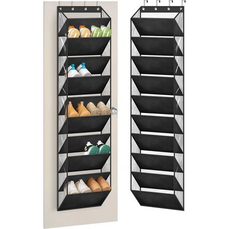 10-stufiger Schuh-Organizer für den Schrank, mit großen, tiefen Taschen, zum Aufbewahren von Stiefeln an der Tür (1/5)