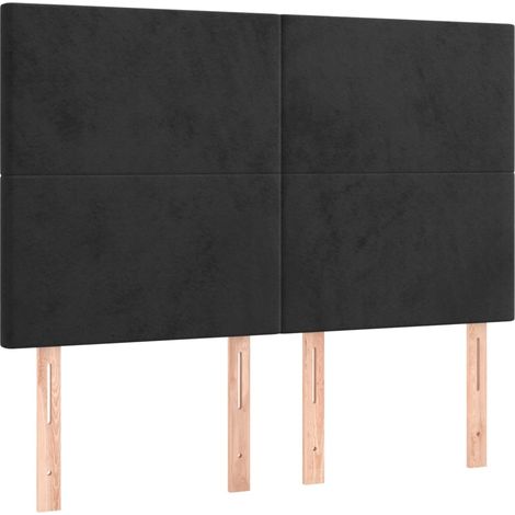 Maison Exclusive - Cabecero Terciopelo Negro 144x5x118/128 cm (1/5)