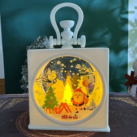Lampe de table de Noel creative avec LED lumineuse decoration de fenetre bougeoir electronique pour ambiance festive et chaleureuse
