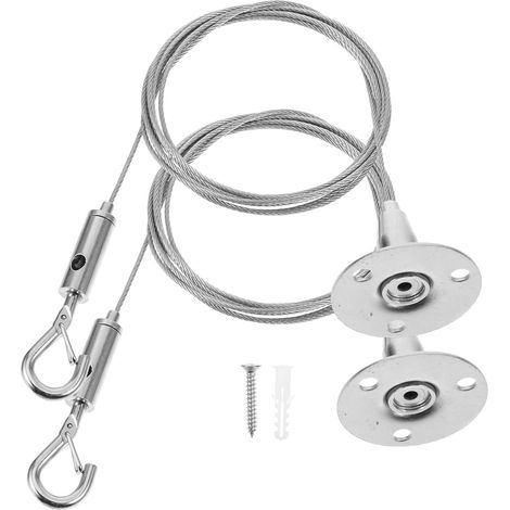 Lot de 2 fils suspension en acier inoxydable pour tableaux, assurant (1/5)