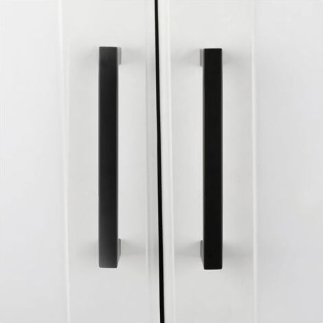 Poignée de meuble de cuisine noire, entraxe 128 mm, poignée de meuble en acier inoxydable, convient pour porte de meuble de cuisine, 2 pièces (1/5)