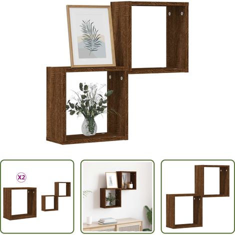 Holzregal -  Würfelregale 2 Stk. Braune 30x15x30 cm (1/5)