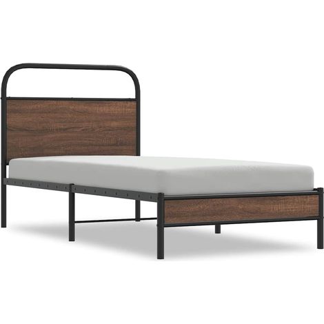 Maison Exclusive - Bettgestell ohne Matratze 100x200 cm Braun Eic (1/5)