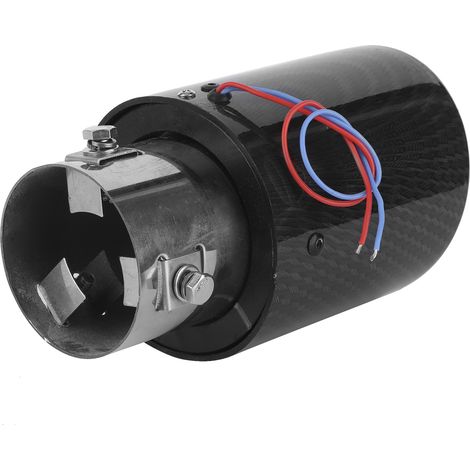 Embout de pot d'échappement en fibre de carbone avec LED lumineuse, 1.4-2.5in, universel, lumière rouge, pour tuyau d'échappement auto. (1/5)