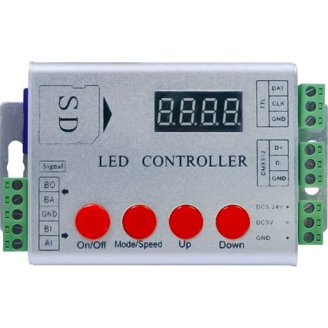 Contrôleur de couleur programmable SD compatible avec WS2812B, SK6812, WS2801 et LPD8806 (5V24V).
