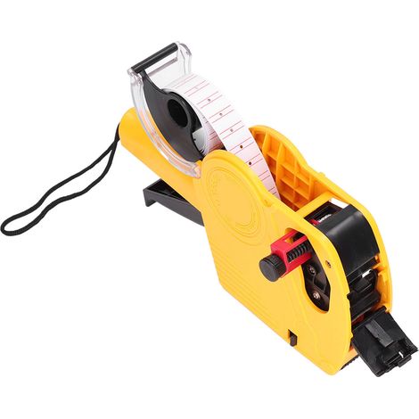 Étiqueteuse manuelle 8 chiffres pistolet étiquettes avec cartouche outil de marquage portable jaune (1/5)