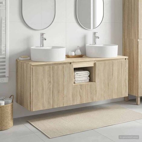 vidaXL Bathroom Cabinet Set 3 pcs Sonoma Oak 49.5 x 44.5 x 65 cm (1/5)