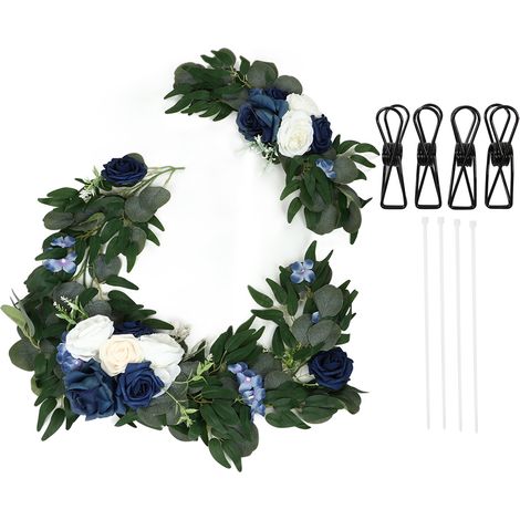 Set mit 2 Hochzeitsblumenarrangements, Rosenform, natürlich, mit leuchtenden Farben, duftlos, Willkommensblumenarrangement 18063 BS BL (1/5)