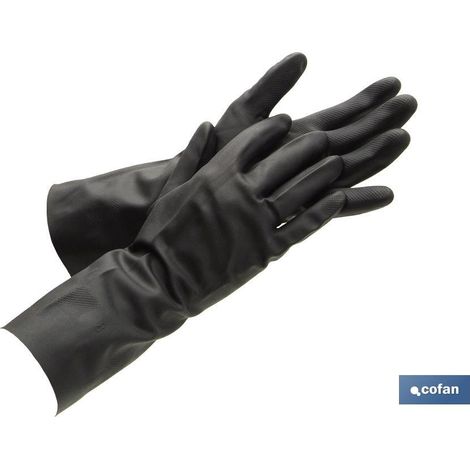 COFAN guante negro neopreno 100% t 10 venta unitaria , Guantes negros de 100 % neopreno UNE-EN 20388 y UNE-EN 20374-3. Excelentes para el contacto con ácidos, detergentes y detersi (1/4)