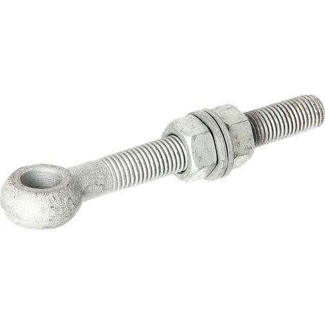 GAH-Alberts 417260 Vite a occhiello con accessori adatta a bandelle per cancelli zincata a caldo Filettatura M16 Lunghezza 130 mm