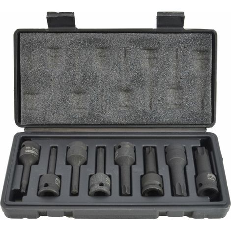 Llaves de impacto hexagonales Awtools, 8 piezas, línea negra