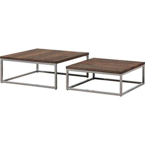Couchtisch 2er-Set Sheesham braun geölt LOUNGE COLLECTION 01 (1/3)