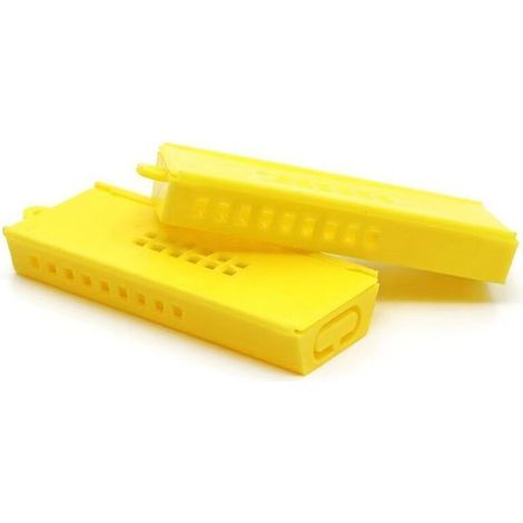CSPARKV 10 Pièces Apiculture Élevage Tasse Kit Ensemble Cage Reine Cages d'Élevage Reine Des Abeilles Convient aux Apiculteurs pour Mieux Utiliser la Reine des Abeilles pour la Reproduction (Jaune) (1/4)