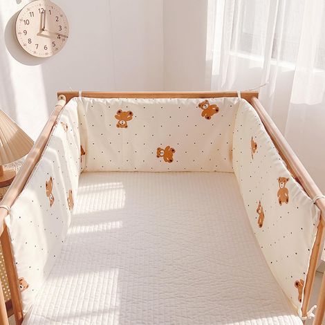 180 x 28 cm Lit bébé cabane, tour de lit pour bébé, doublure en maille sécurisée pour la circulation de l'air, convient à tous les types de lits