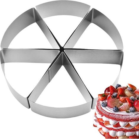 Taglia cheesecake - Taglia pizza, strumento rotondo per tagliare pancake a 6 scomparti con divisorio per torte in acciaio inossidabile per la cottura casalinga (1/5)