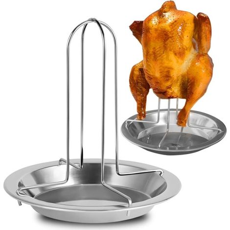 Grille à poulet, support à poulet, grille de four en acier inoxydable, barbecue, accessoires pour grille à poulet (1/4)
