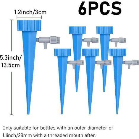 Watering nozzle, automatic irrigation sprinklers, drip system, water bottle - Blue 6PCS
