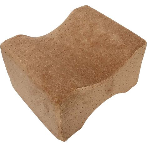 Oreiller professionnel pour les jambes, oreiller de maternité, oreiller genouillère en mousse à mémoire de forme, marron clair (1/5)