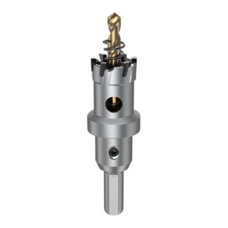 BUNTHAUS 22 mm Metall-Lochsäge, TCT-Lochschneider mit Zentrierbohrern, robuster Hartmetallbohrer für Eisen, Edelstahl, Kunststoff, Kupfer (1/5)