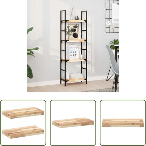 Bois d'acacia -  Étagères flottantes 2 pcs 60x20x4 cm acacia massif non traité (1/5)