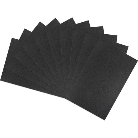 10pcs Papier De Verre 80 Grain 18 x 12 Pouces Support Etanche Carbure De Silice Abrasif Feuilles De Ponçage Humide Sec Pour Finition Bois, Ponçage Métal, Polissage Automobile (1/5)