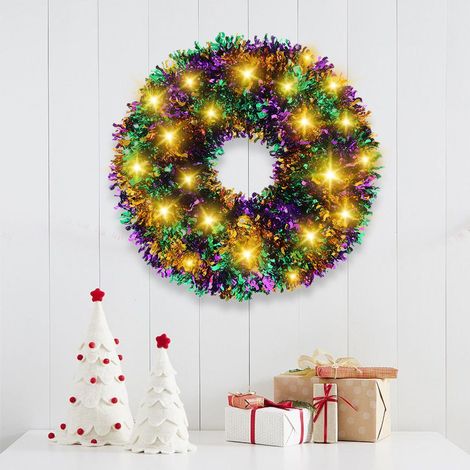 Guirlande De Noël - Couronne Décorative Pour Porte Mur Extérieur Intérieur - Diamètre 30 Cm - En Bois Et Branches Naturelles - 1 Pièce (1/4)