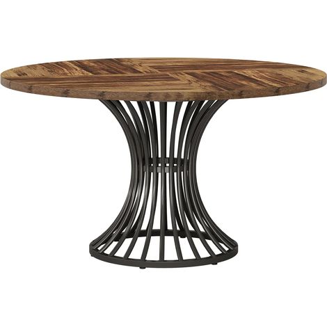Table à manger ronde en MDF avec pieds en métal - capacité 6 personnes (1/5)