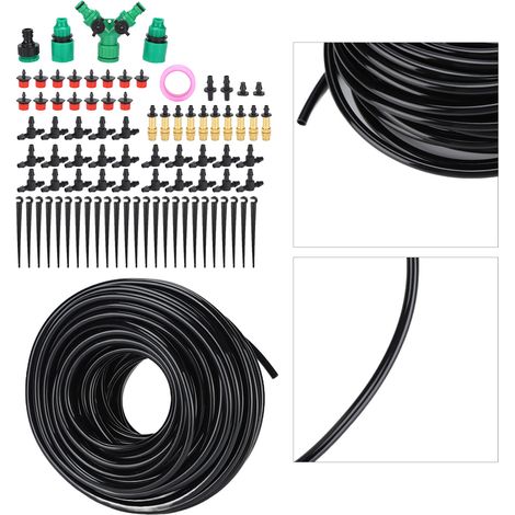 25 Meter Gartenbewässerungsset, 4/7 mm Schlauch, Tropfbewässerung und Mikrosprinklersystem, automatisches Wassersparzubehör, Komplettset (Modell RY3025) (1/5)