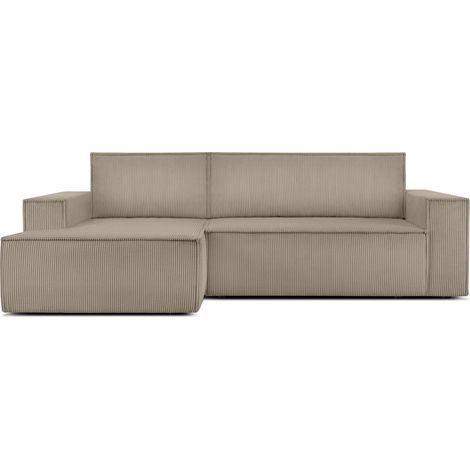 KONSIMO NAPI Ecksofa links, mit Schlaffunktion, in Pet Friendly Cord-Stoff, beige (1/5)