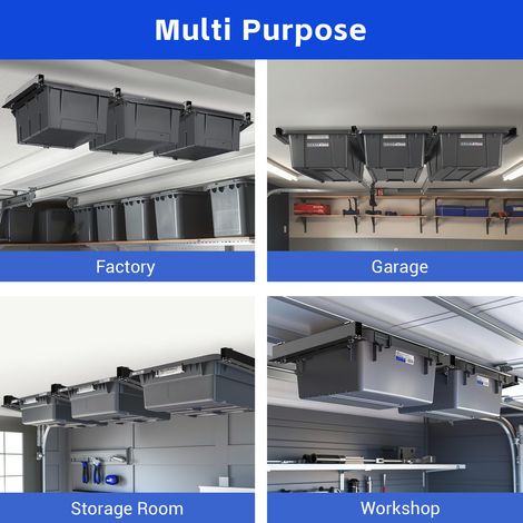 Set di 3 staffe di supporto da soffitto per organizzare contenitori per impieghi gravosi staffa compatibile con la maggior parte dei contenitori. (1/4)