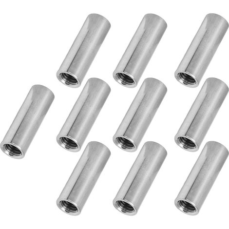 10 pièces écrou de liaison filet intérieur raccord tige ronde inox 304 M10x1.5 14 L40mm (1/5)