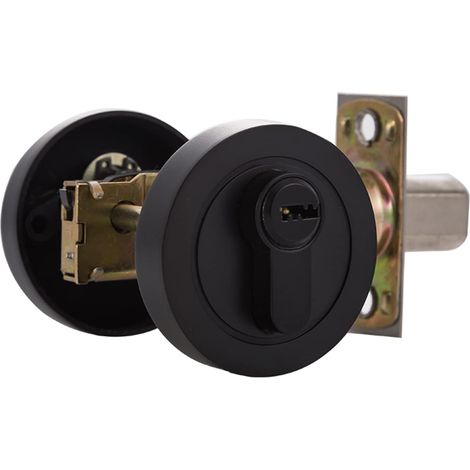 Serrure de porte à cylindre unique en alliage d’aluminium avec clé Serrure de sécurité pour portes intérieures et extérieures. (1/5)