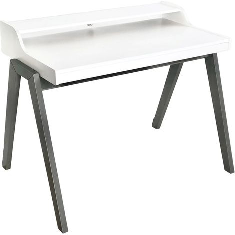 WELLHOME Mesa escritorio NERE con cajón 110x86x75 cm - Gris (1/5)