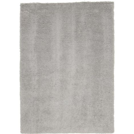 Tapis longs poils shaggy 240x340 gris fait à la main rectangle motif uni CHIC (1/4)