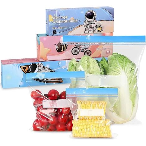 Sacs de conservation des aliments réutilisables, lot de 70, pour la cuisine, le garde-manger et le rangement quotidien.-AquaForge (1/5)