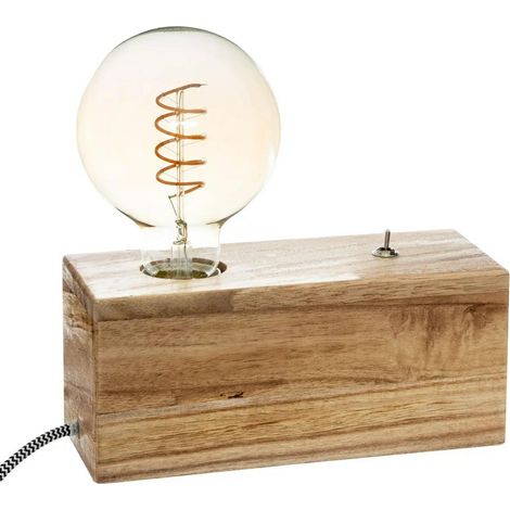 Lampe auf Holzsockel Tibu (1/3)