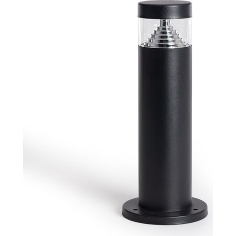 Balise LED Extérieure 5W en Saillie sur Pied 30cm Inti Inox Noire 4000K Blanc neutre
