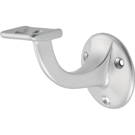 Soporte pasamanos 3502 aluminio, plateado, anodizado, placa de pared 56mm, soporte recto HERMETA
