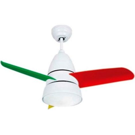 Ventilador de Techo Pequeño con Luz Led, Motor 70w AC Aspas de Colores (1/2)