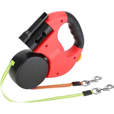 Ceinture de traction rétractable à double tête pour chien (1/5)