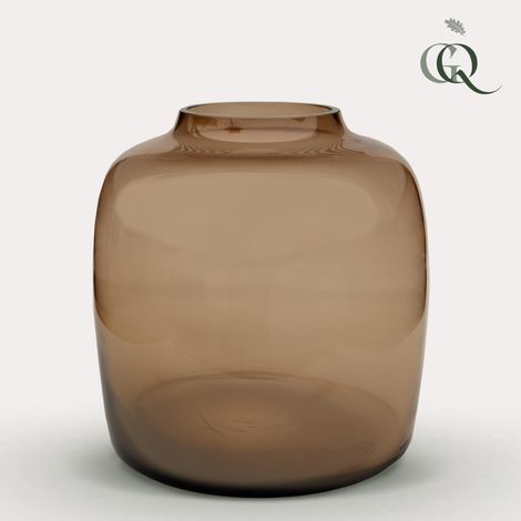 Vase en Verre Soufflé Bouche Taupe H25 x L25 cm Bartica - PANGIVO (1/3)