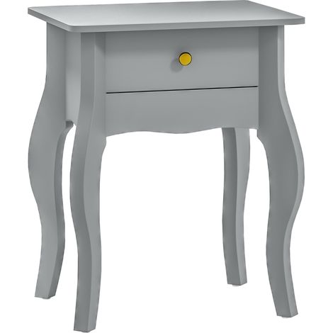 French Style Side Table with Drawer - Grey (1/5)