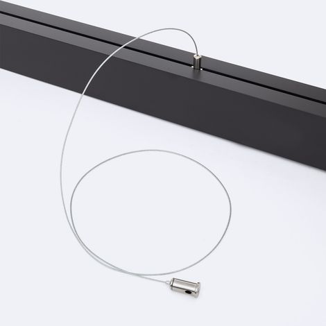 Profilo Alluminio a Sospensione per Striscia LED fino a 22mm con Copertura Continua Nero 2 m Nero traslucido (1/5)
