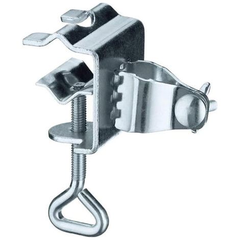 QORVA-38 mm Pince de Table pour Parasol, Acier, Taille du Tube, rambarde de Balcon, extérieur, argenté (1/5)
