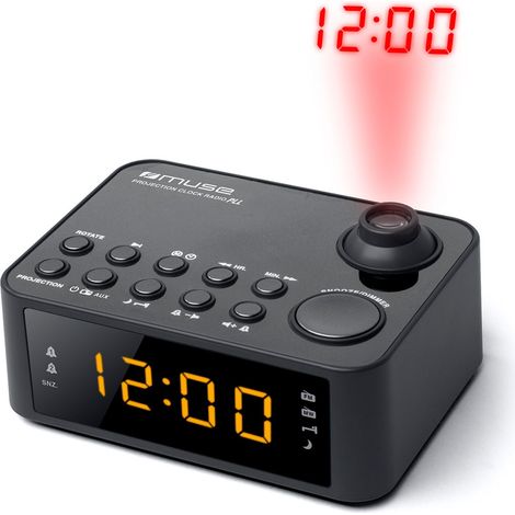 Muse M-178 P radio sveglia nera con proiezione dell'ora