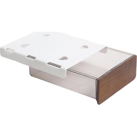 Boîte rangement sous tiroir bureau avec plateau coulissant, étui à cosmétiques, organisateur rangement coulissant à fixation adhésive pour la, Bois Foncé (1/5)