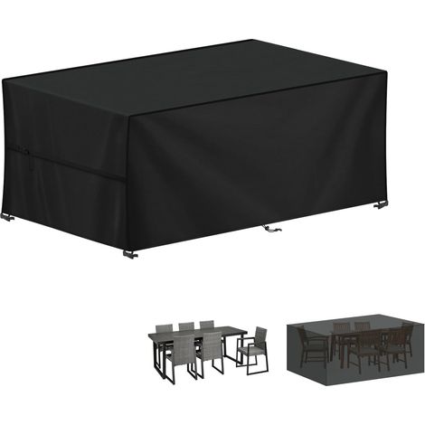 Housse Table Jardin, 420D Oxford Bâche Table de Jardin Imperméable Bache de Protection Exterieur Salon de Jardin, Housse pour Mobilier de Jardin, Ensembles de Table et de Canapé, 190x80x80cm (1/5)