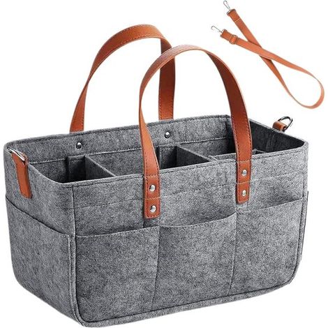 Cestini in feltro, tasche portaoggetti, scomparti, organizzazione della stanza, capienza generosa, 38 x 23 x 18 cm, funzione singola (1/5)