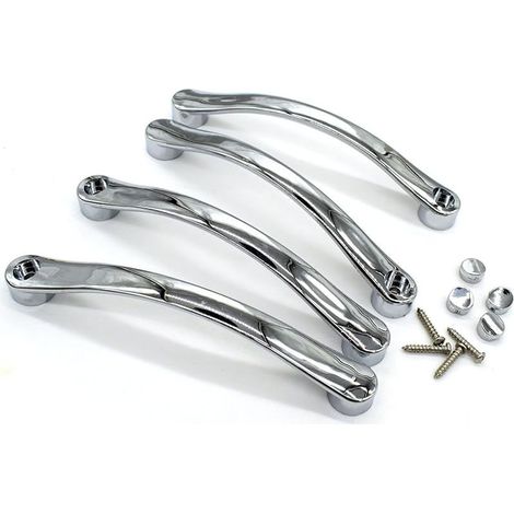 - Poignées de rechange pour porte de douche - Chrome et courbes - Paire (1/5)