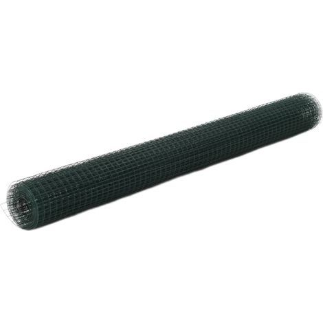 Clôture en fil d'acier avec revêtement PVC, 10 x 1,5 m, verte (1/4)